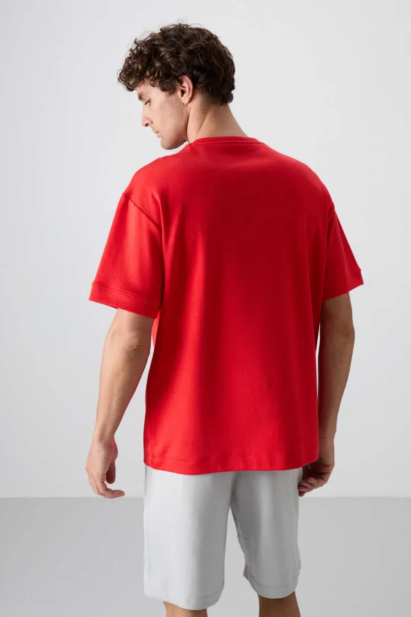 Tommylife Toptan O Yaka Oversize Baskılı Erkek T-Shirt 88320 Fiesta