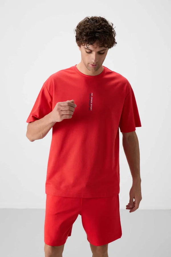 Tommylife Toptan O Yaka Oversize Baskılı Erkek T-Shirt 88368 Fiesta