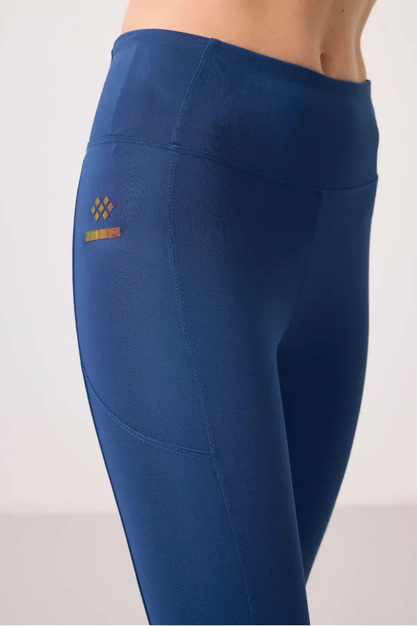 Tommylife Toptan Polyester Esnek Standart Fit Performans Kadın Tayt - 94667 Parlament