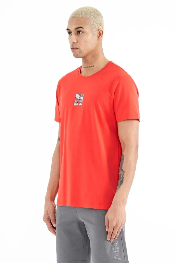 Tommylife Toptan Miles O Yaka Standart Kalıp Baskılı Erkek T-Shirt 88222 Fiesta