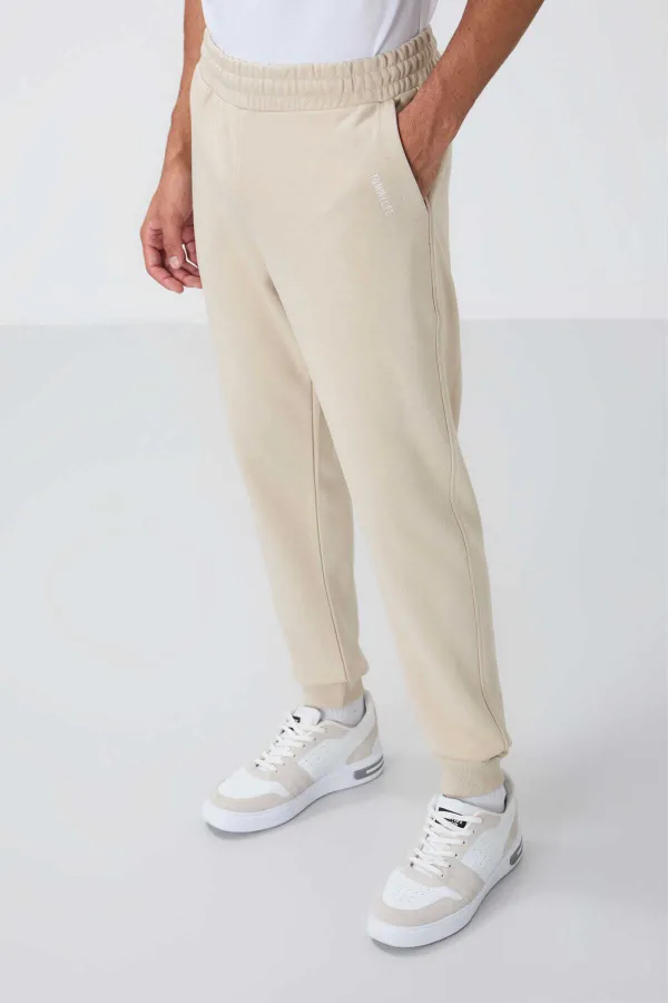 Tommylife Toptan Rahat Kalıp Basic Erkek Eşofman Takım 85262 Bej