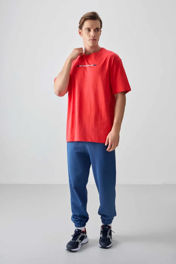 Tommylife Toptan O Yaka Oversize Baskılı Erkek T-Shirt 88358 Fiesta