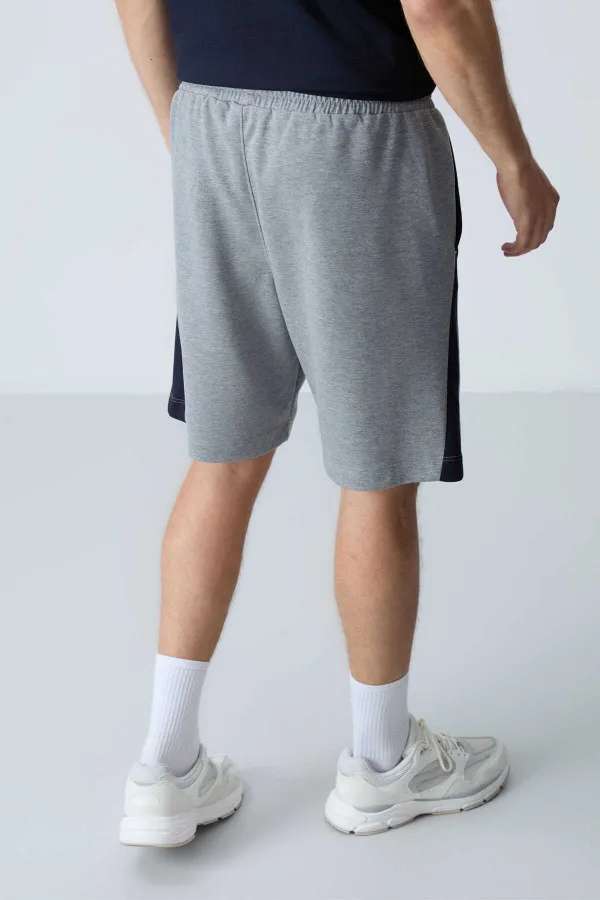 Tommylife Toptan Comfort Fit Basic Erkek Şort 81280 Gri Melanj