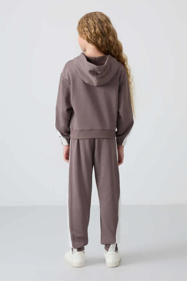 Ensemble de survêtement à capuche oversize pour filles Tommylife (7-15 ans), marron, référence 75166