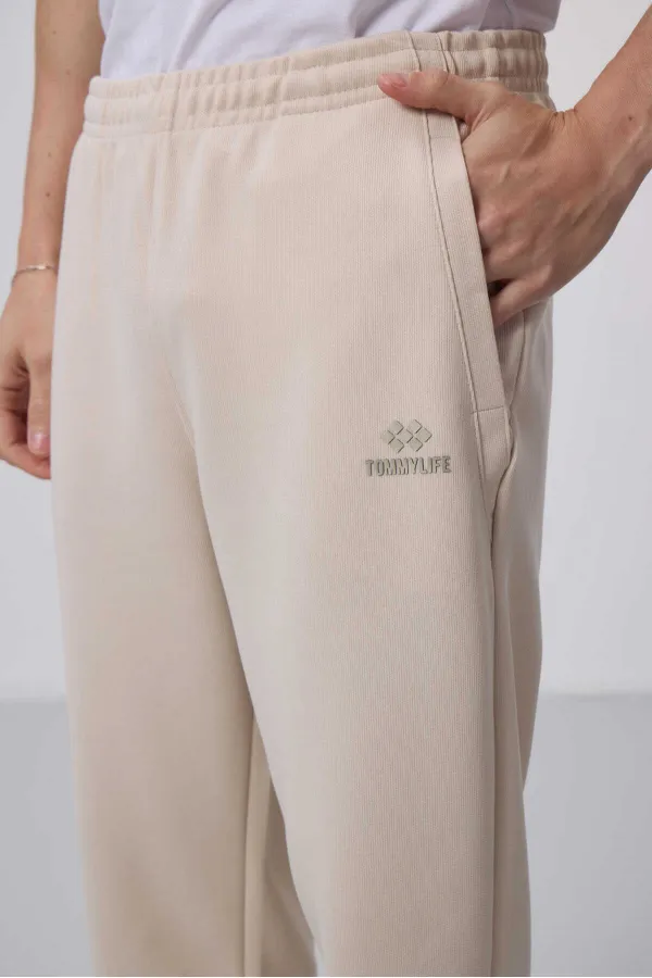 Tommylife Toptan Yüzeyi Dokulu Rahat Form Erkek Eşofman Takım 85273 Bej