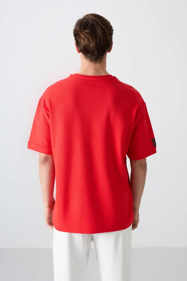 Tommylife Toptan O Yaka Oversize Basic Erkek T-Shirt 88339 Fiesta