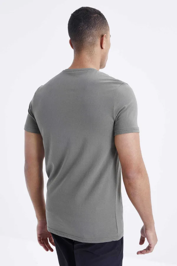 T-shirt basique Tommylife pour homme, col V, coupe standard, référence 87912 Çağla (vente en gros)