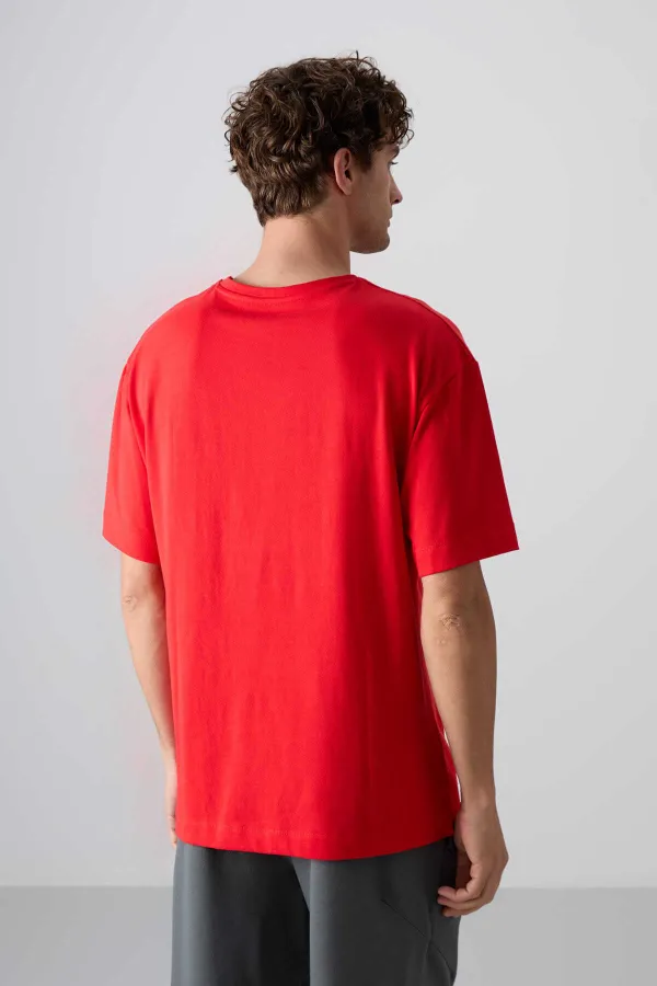 Tommylife Wholesale Crew Neck Oversize Printed Men's T-Shirt 88329 Fiesta