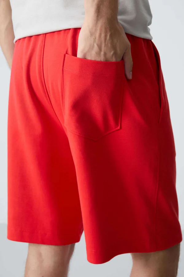 Tommylife Toptan Comfort Fit Basic Erkek Şort 81275 Fiesta