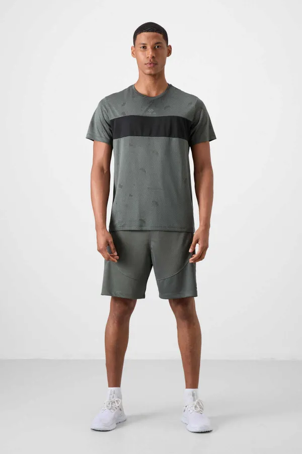 Tommylife Toptan O Yaka Standart Kalıp Aktif Spor Erkek T-Shirt 88398 Haki