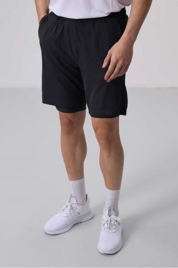 Leggings et shorts Tommylife en polyester coupe standard pour hommes, coloris anthracite, référence 81287.