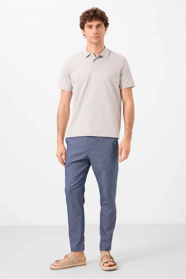 Jean chino extensible léger, coupe standard, tissé, Tommylife Wholesale, bleu marine, référence 82179