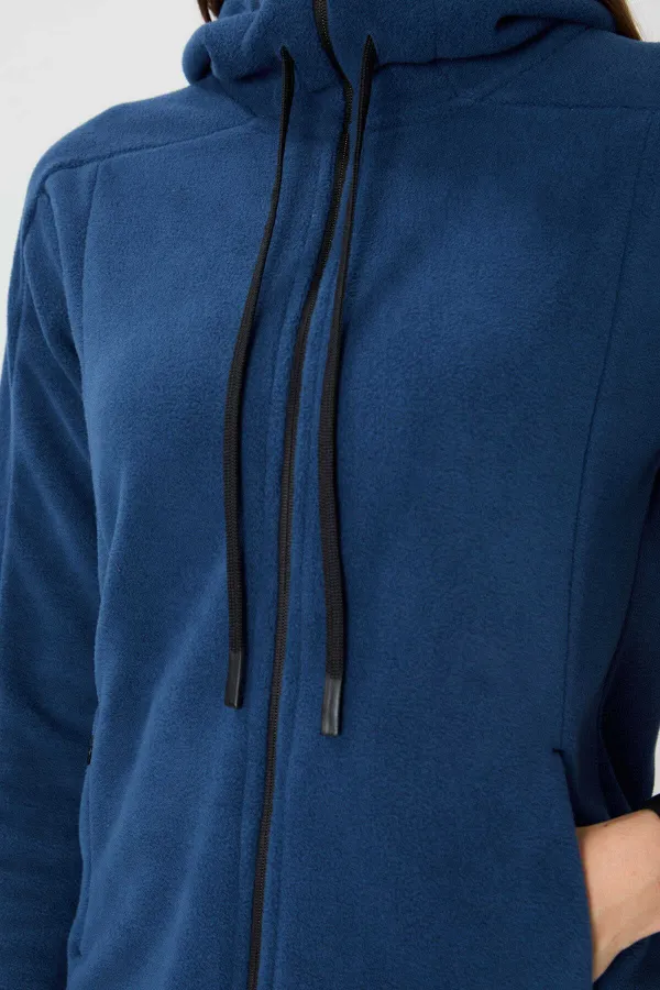 Tommylife Wholesale Hooded Standard Fit Zip-Up Women's Fleece Sweatshirt 97287 Parliament