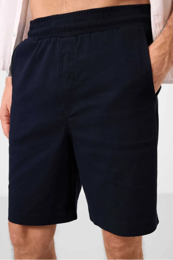 Short chino extensible léger, coupe standard, en denim bleu marine Tommylife Wholesale 81289