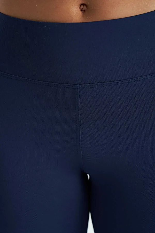 Leggings pour femmes Tommylife, taille haute, coupe slim, imprimé logo indigo - 94627