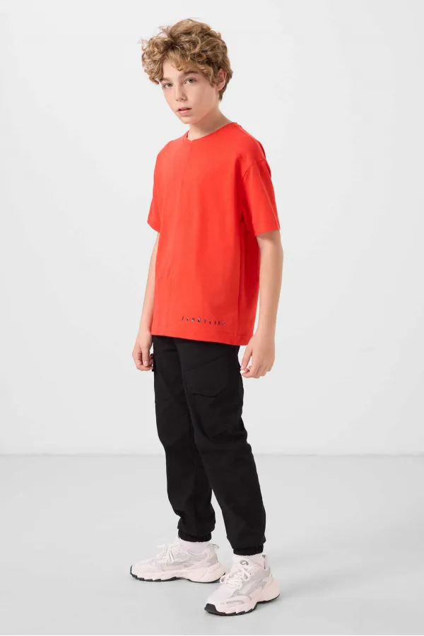 T-shirt basique oversize en coton doux texturé Tommylife pour garçon, référence 11297 Fiesta