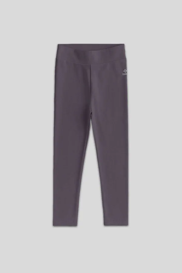 Tommylife Toptan Eflatun Yüksek Bel Dar Paça Kız Çocuk Tayt  - 75047