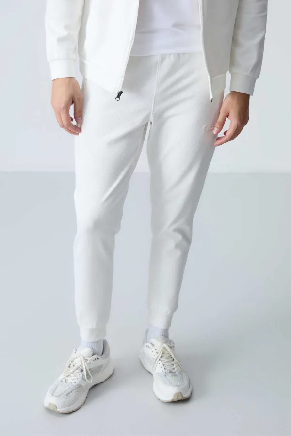 Tommylife Toptan Hugo Rahat Kalıp Jogger Erkek Eşofman Takım 85198 Ekru