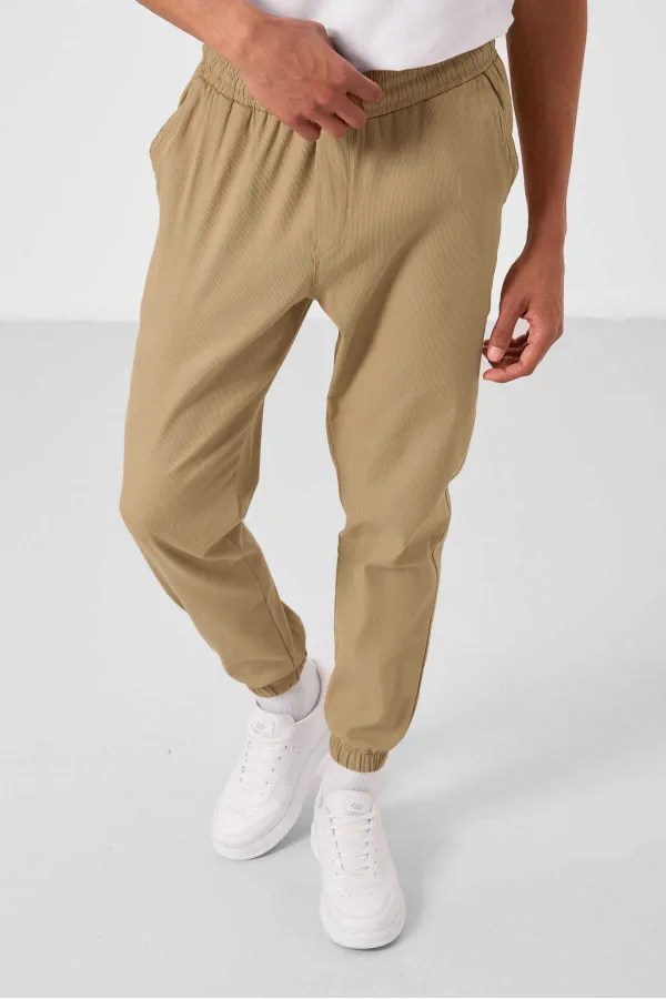 Tommylife Toptan Standart Fit Dokuma Hafif Esnek Chino Erkek Pantolon 82176 Koyu Bej