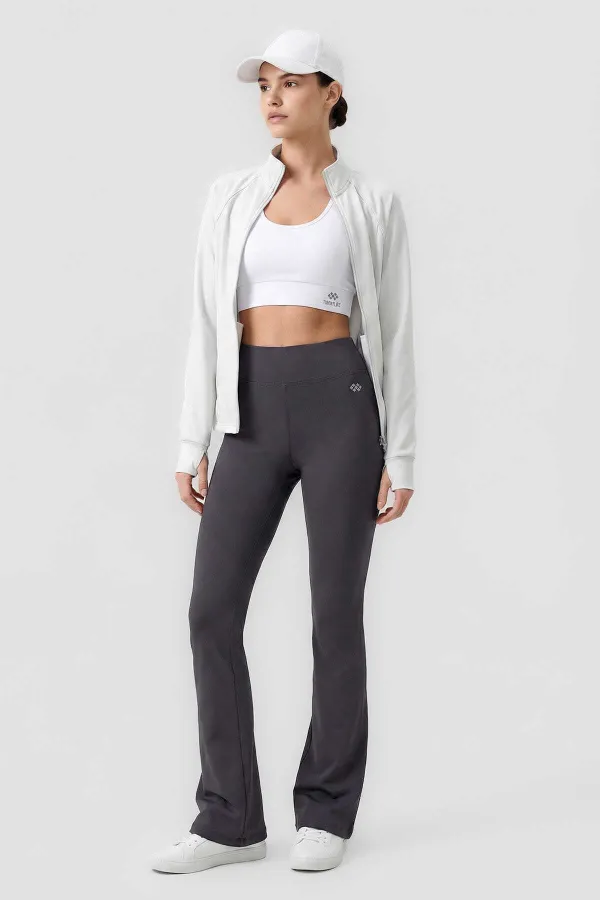 Leggings de sport évasés pour femmes Tommylife, taille haute, anthracite, flexibles et performants - 94686