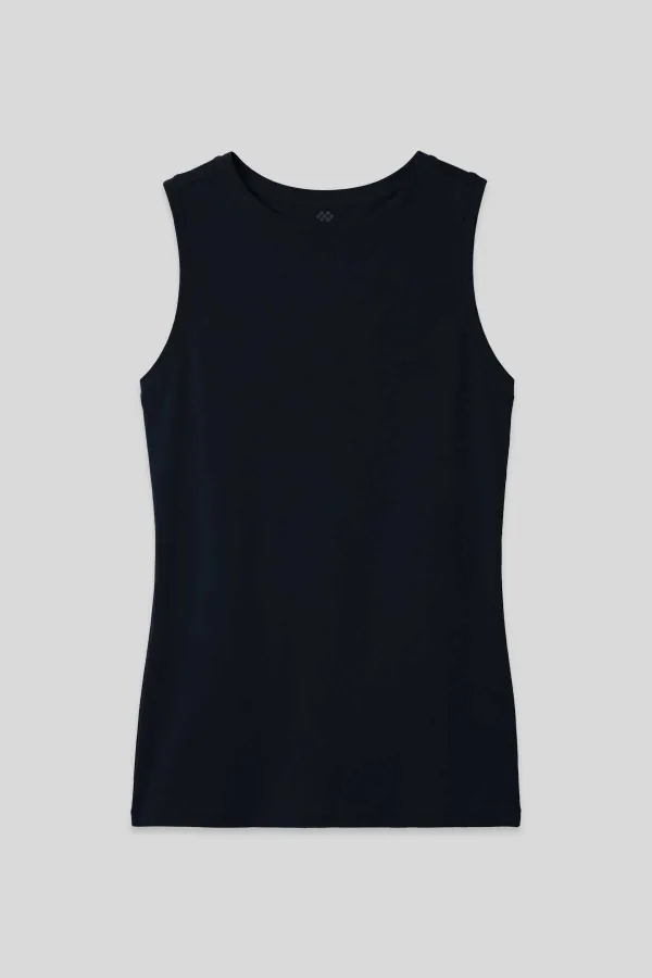 Tommylife Toptan Lacivert Slim Fit Basic O Yaka Sıfır Kol Kadın Atlet - 97313