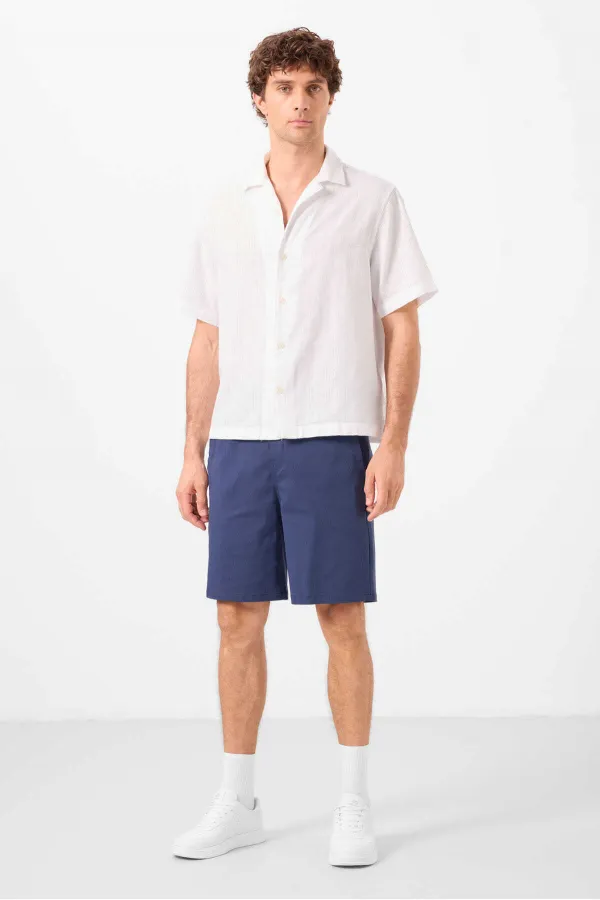 Short chino extensible léger, coupe standard, tissé, Tommylife Wholesale 81292 Parliament