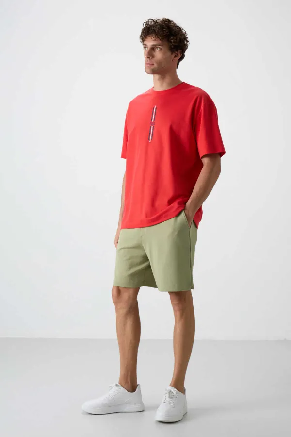 Tommylife Toptan O Yaka Oversize Baskılı Erkek T-Shirt 88366 Fiesta