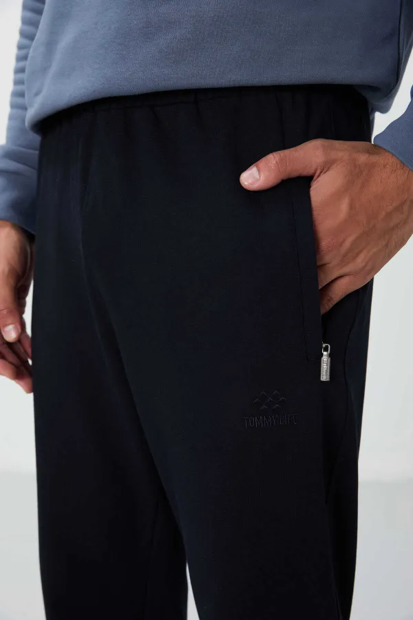 Tommylife Toptan Dar Kalıp Klasik Paça Erkek Eşofman Alt 84669 Lacivert