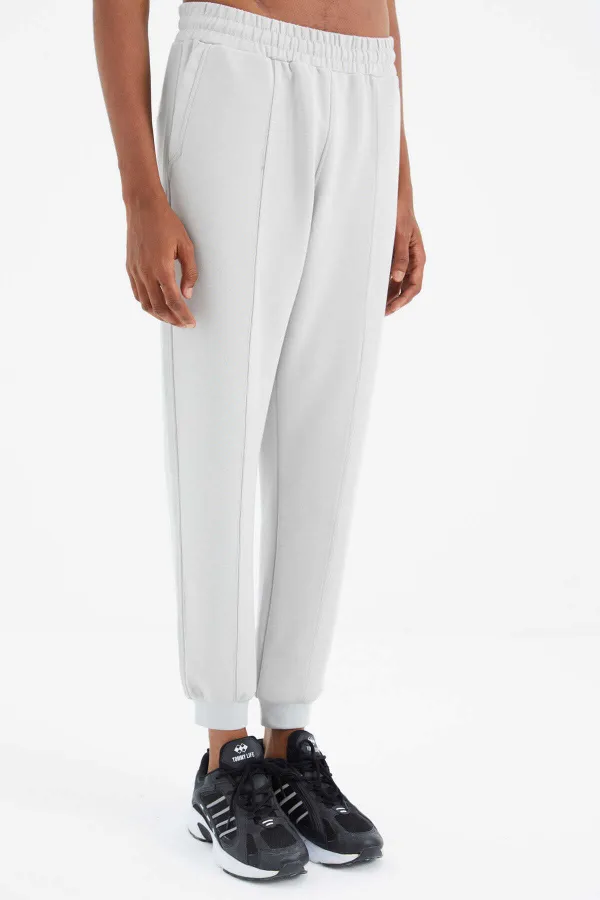 Tommylife Toptan Taş Bağcıklı Ön Dikiş Detaylı Standart Kalıp Erkek Eşofman Alt - 84994