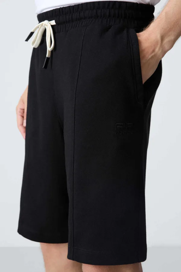 Tommylife Wholesale Comfort Fit Basic Men's Shorts 81277 Black