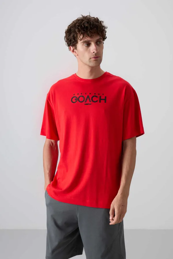 Tommylife Wholesale Crew Neck Oversize Printed Men's T-Shirt 88329 Fiesta