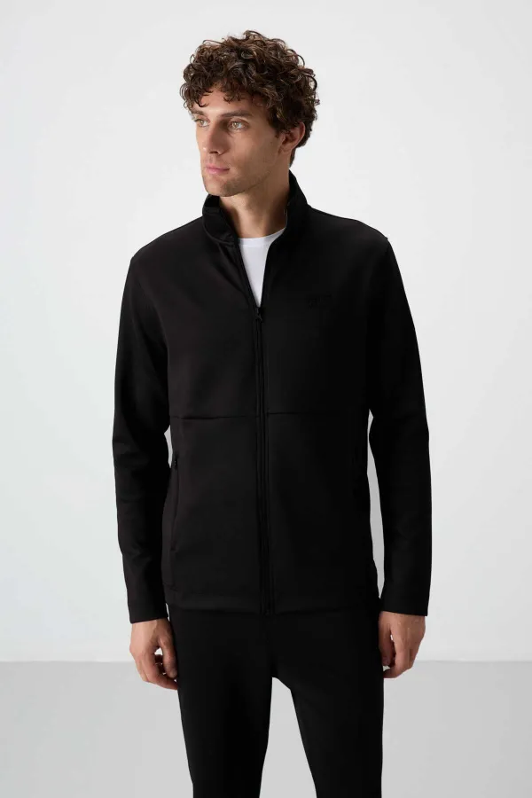 Tommylife Toptan Bran Standart Kalıp Scuba Basic Erkek Eşofman Takım 85199 Siyah