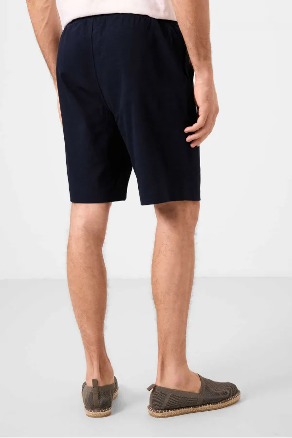 Short chino extensible léger, coupe standard, en denim bleu marine Tommylife Wholesale 81289