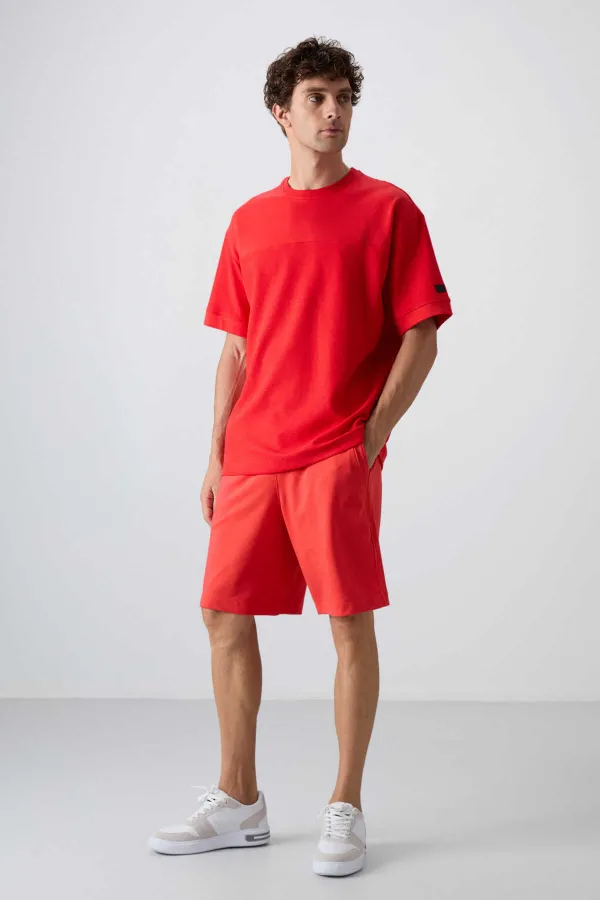 Tommylife Toptan O Yaka Oversize Basic Erkek T-Shirt 88340 Fiesta