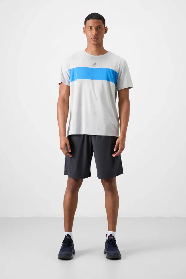 Tommylife Toptan O Yaka Standart Kalıp Aktif Spor Erkek T-Shirt 88398 Taş