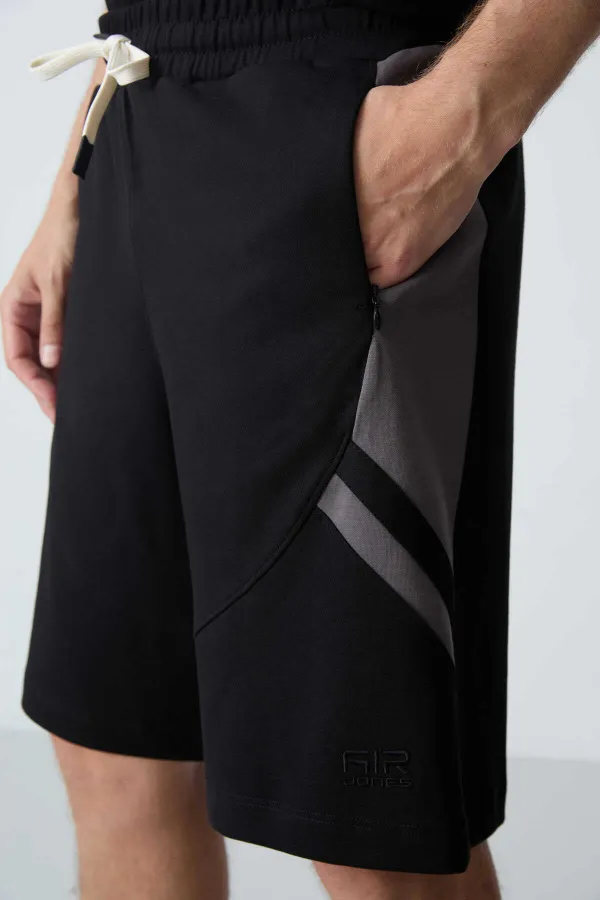 Short basique confort Tommylife pour homme, modèle 81281, noir.