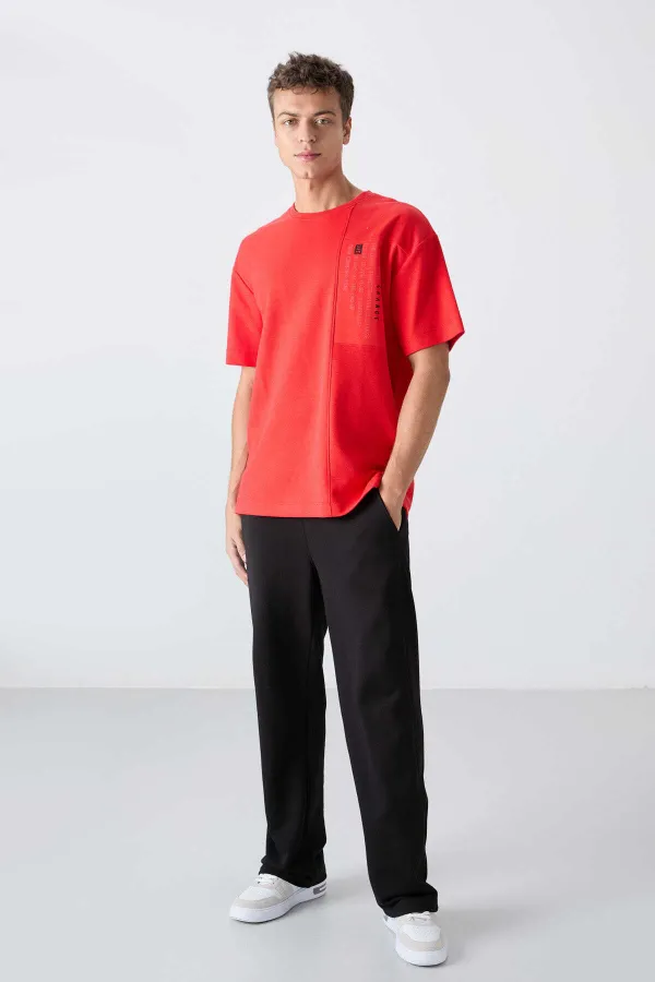 Tommylife Toptan O Yaka Oversize Baskılı Erkek T-Shirt 88338 Fiesta