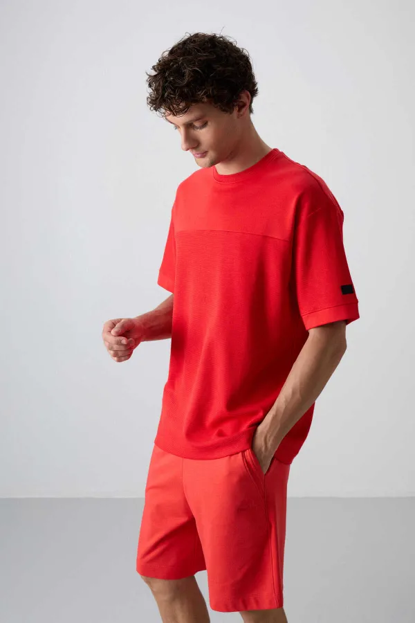 Tommylife Toptan O Yaka Oversize Basic Erkek T-Shirt 88340 Fiesta