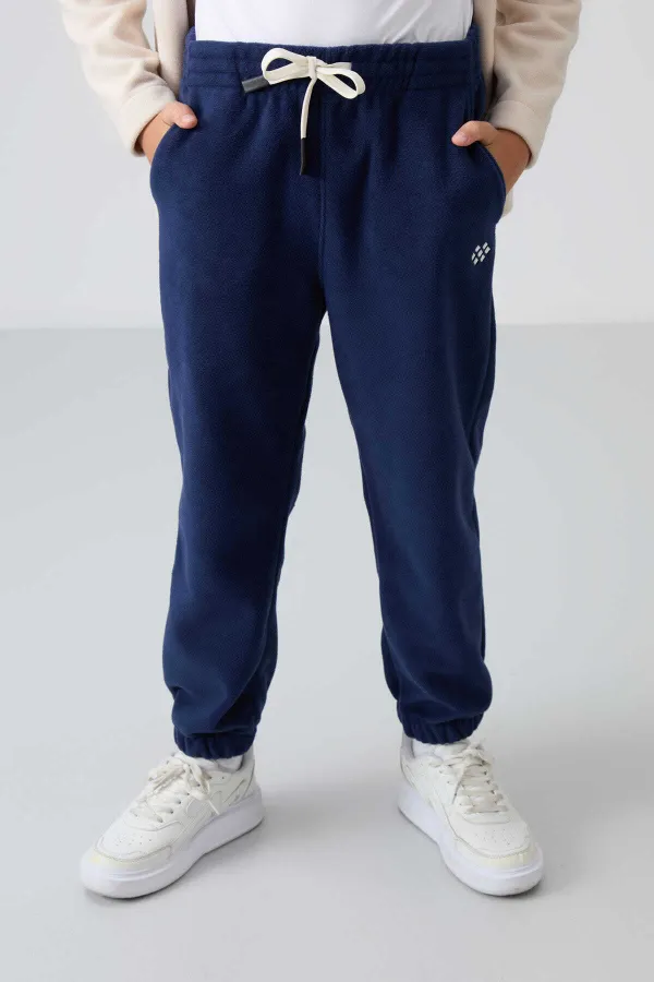 Tommylife Toptan Garson Boy Jogger Standart Kalıp Erkek Çocuk Polar Eşofman Alt 11220 Lacivert