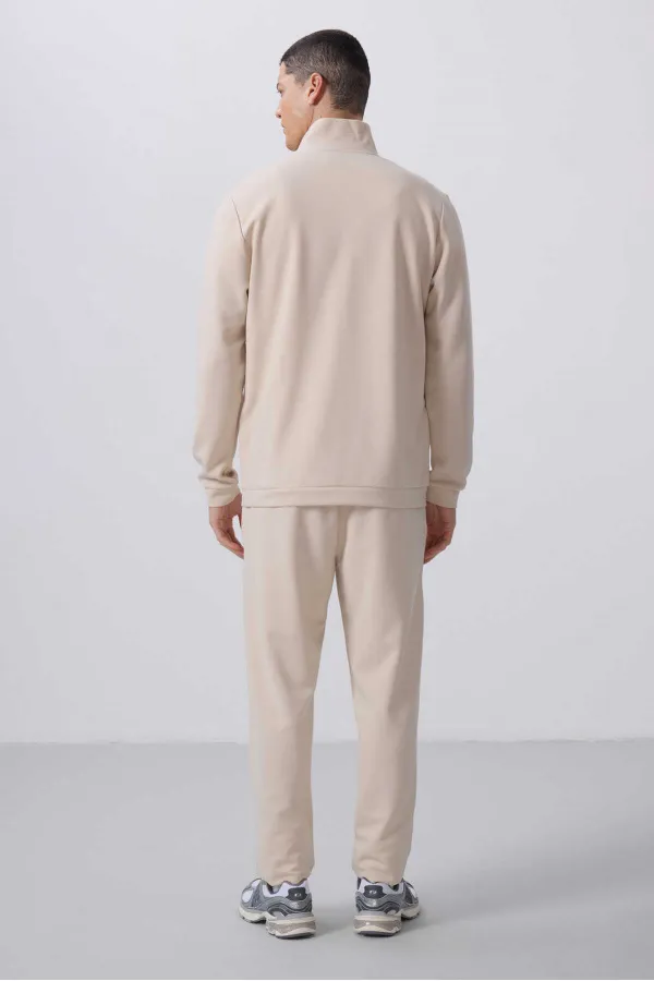 Tommylife Toptan Yüzeyi Dokulu Rahat Form Erkek Eşofman Takım 85273 Bej