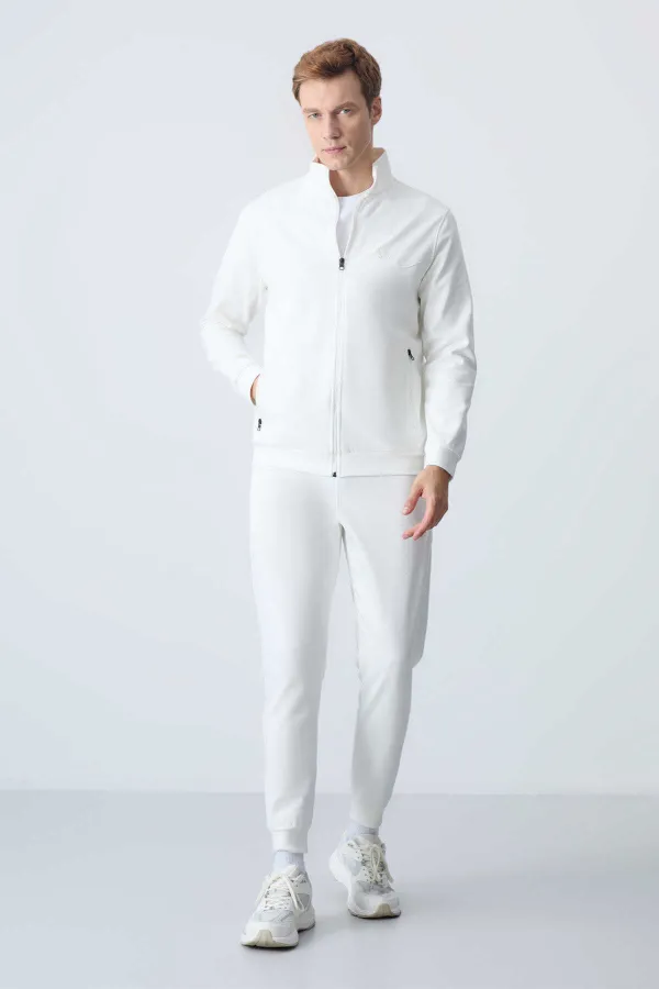 Tommylife Toptan Hugo Rahat Kalıp Jogger Erkek Eşofman Takım 85198 Ekru