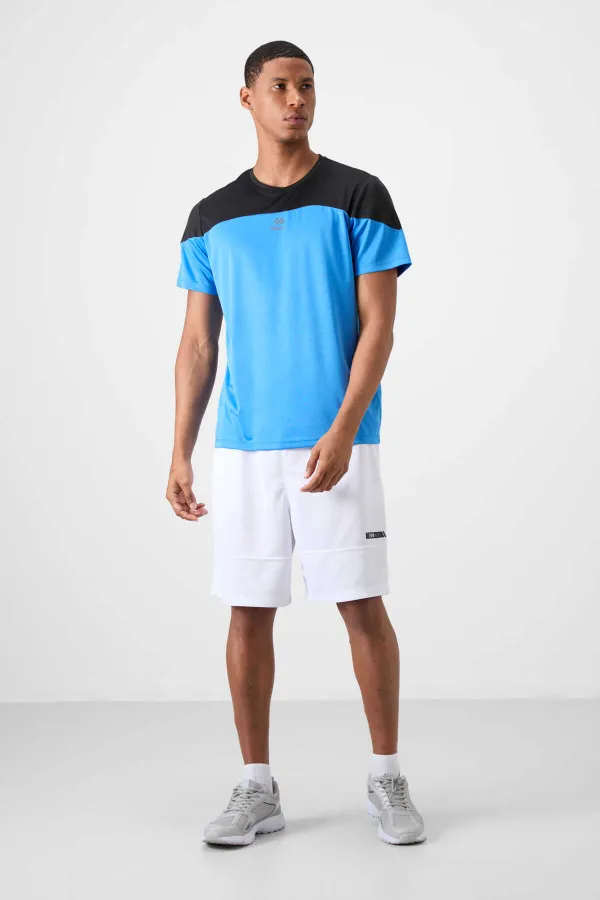 Tommylife Toptan O Yaka Standart Kalıp Aktif Spor Erkek T-Shirt 88386 Saks