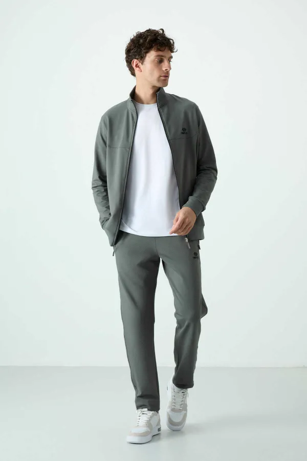 Survêtement zippé confortable Tommylife pour homme, vente en gros, 85072 kaki