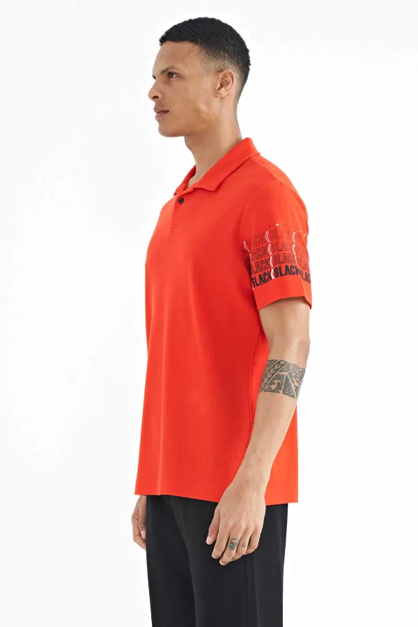 Tommylife Toptan Fiesta Kol Baskı Detaylı Polo Yaka Standart Form Erkek T-Shirt - 88240