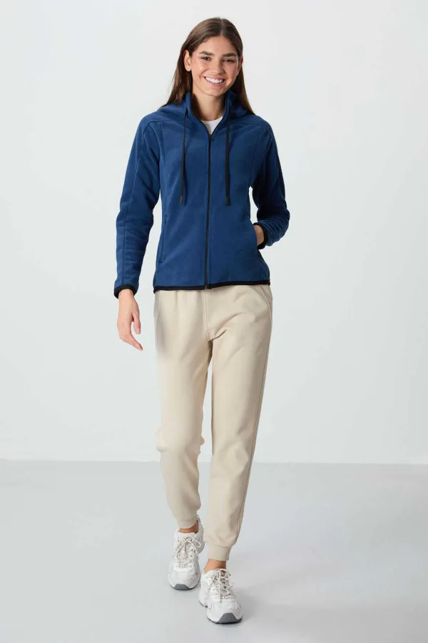 Tommylife Wholesale Hooded Standard Fit Zip-Up Women's Fleece Sweatshirt 97287 Parliament