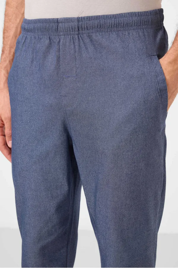 Jean chino extensible léger, coupe standard, tissé, Tommylife Wholesale, bleu marine, référence 82179