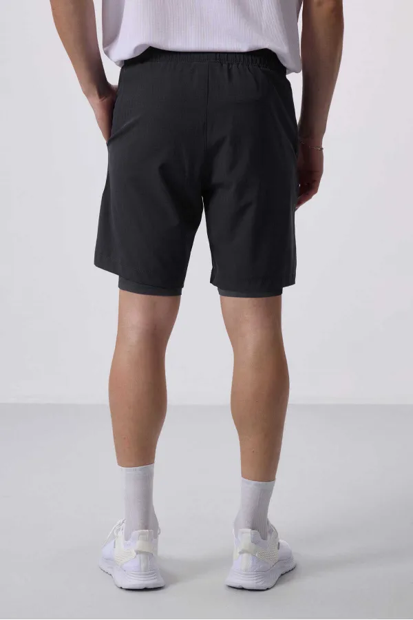 Leggings et shorts Tommylife en polyester coupe standard pour hommes, coloris anthracite, référence 81287.