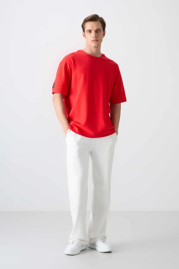 Tommylife Toptan O Yaka Oversize Basic Erkek T-Shirt 88339 Fiesta