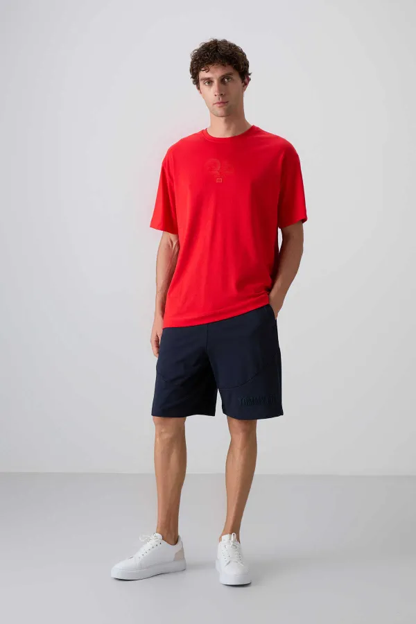 Tommylife Wholesale Crew Neck Oversize Printed Men's T-Shirt 88333 Fiesta