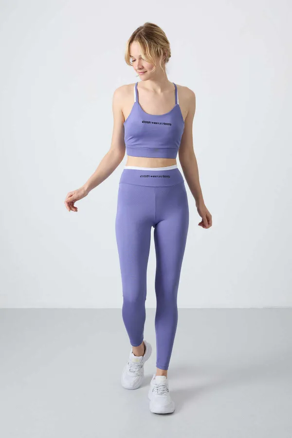 Ensemble bustier et legging taille haute slim fit Tommylife Wholesale 95333 Violet